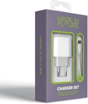 Сетевое зарядное устройство MadeInFuture MFS12 12W A+C + кабель USB-A to USB-C White (MIF82822)