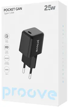 Сетевое зарядное устройство Proove Pocket GaN 25W (Type-C) Black (WCPG25010201)