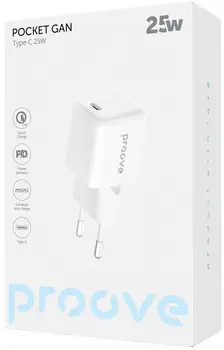 Сетевое зарядное устройство Proove Pocket GaN 25W (Type-C) White (WCPG25010202)