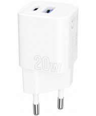 Мережевий зарядний пристрій Proove Silicone Power Plus 20W USB-C + USB-A White (WCSP2011002)