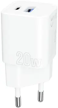 Мережевий зарядний пристрій Proove Silicone Power Plus 20W USB-C + USB-A White (WCSP2011002)