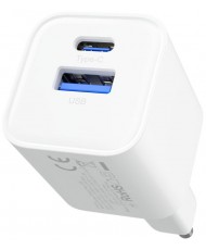 Мережевий зарядний пристрій Proove Silicone Power Plus 20W USB-C + USB-A White (WCSP2011002)