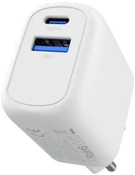 Сетевое зарядное устройство Proove Silicone Power Plus 30W (Type-C + USB) White (WCSP3011002)