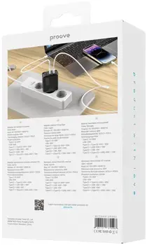 Сетевое зарядное устройство Proove Speed Surge Gan 65W (USB + 2 Type-C) Black (WCSS60120001)