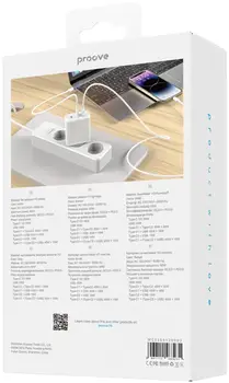 Сетевое зарядное устройство Proove Speed Surge Gan 65W (USB + 2 Type-C) White (WCSS60120002)