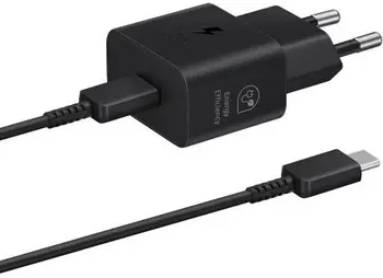 Мережевий зарядний пристрій Samsung 25W PD Power Adapter with Type-C cable Black (EP-T2510XBE)