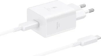 Сетевое зарядное устройство Samsung 45W USB-C EU + Type-C to Type-C cable White (EP-T4511XWEGEU)