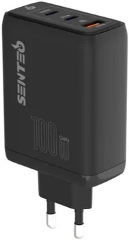 Сетевое зарядное устройство Senteo Z-11 PD 100W 2 Type-C + USB GaN+Q.C3.0 (with Certificate CE) Black
