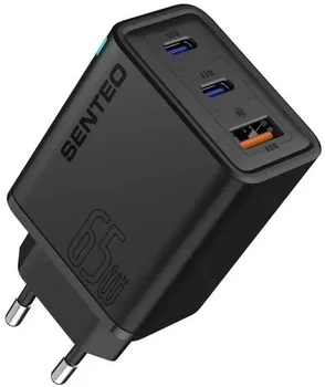 Сетевое зарядное устройство Senteo Z-14 USB+2USB-C 3A PD 65W GaN (with Certificate CE) Black