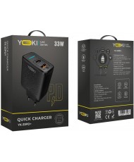 Мережевий зарядний пристрій Yoki Led Series 33W Black