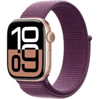 Смарт-часы Apple Watch Series 10 GPS 42mm Rose Gold Aluminum Case w. Plum Sport Loop (MWWK3)