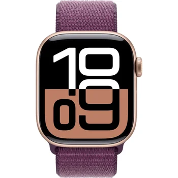 Смарт-часы Apple Watch Series 10 GPS 42mm Rose Gold Aluminum Case w. Plum Sport Loop (MWWK3)
