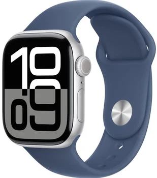 Смарт-годинник Apple Watch Series 10 GPS 42mm Silver Alu. Case w. Denim Sport Band - S/M (MWWA3)