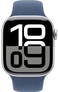 Смарт-годинник Apple Watch Series 10 GPS 42mm Silver Alu. Case w. Denim Sport Band - S/M (MWWA3)