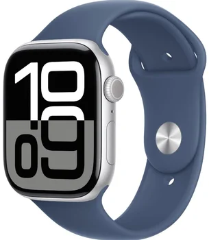 Смарт-часы Apple Watch Series 10 GPS 46mm Silver Alu. Case w. Denim Sport Band - M/L (MWWM3)