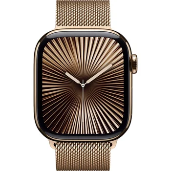 Смарт-часы Apple Watch Series 10 GPS + Cellular 42mm Gold Titanium Case w. Gold Milanese Loop (MX083)