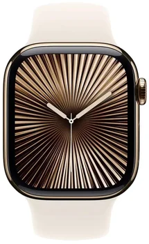 Смарт-часы Apple Watch Series 10 GPS + Cellular 42mm Gold Titanium Case w. Starlight Sport Band - S/M (MX063)