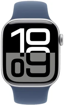 Смарт-часы Apple Watch Series 10 GPS + Cellular 42mm Silver Alu. Case w. Denim Sport Band - S/M (MWX33)
