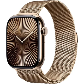 Смарт-часы Apple Watch Series 10 GPS + Cellular 46mm Gold Titanium Case w. Gold Milanese Loop - S/M (MC7T4)