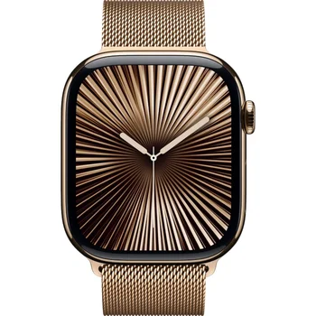 Смарт-часы Apple Watch Series 10 GPS + Cellular 46mm Gold Titanium Case w. Gold Milanese Loop - S/M (MC7T4)