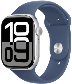 Смарт-годинник Apple Watch Series 10 GPS + Cellular 46mm Silver Alu. Case w. Denim Sport Band - M/L (MWY13)