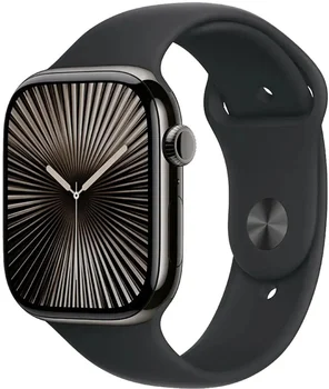 Смарт-часы Apple Watch Series 10 GPS + Cellular 46mm Slate Titanium Case w. Black Sport Band - M/L (MWYE3)