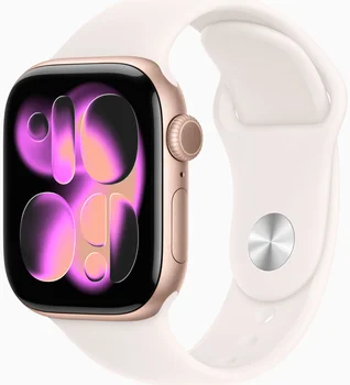 Смарт-часы Apple Watch Series 11 GPS 46mm Rose Gold Alu. Case w. Light Blush S. Band - S/M (MEV64)