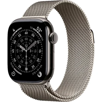 Смарт-годинник Apple Watch Series 11 GPS + Cellular 42mm Natural Tit. Case w. Natural Milanese Loop (MF8P4)