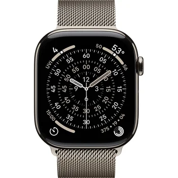 Смарт-часы Apple Watch Series 11 GPS + Cellular 46mm Natural Tit. Case w. Natural Milanese Loop - M/L (MFD04)