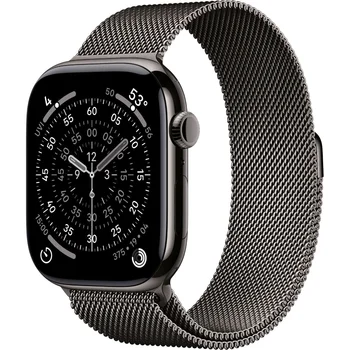 Смарт-часы Apple Watch Series 11 GPS + Cellular 46mm Slate Tit. Case w. Slate Milanese Loop - S/M (MFD34)