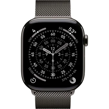 Смарт-часы Apple Watch Series 11 GPS + Cellular 46mm Slate Tit. Case w. Slate Milanese Loop - S/M (MFD34)