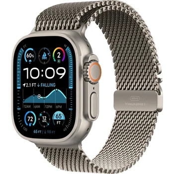 Смарт-часы Apple Watch Ultra 2 GPS + Cellular 49mm Natural Titanium Case w. N. Titanium Milanese Loop - L (MX5T3)