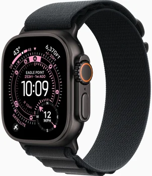 Смарт-годинник Apple Watch Ultra 3 GPS + Cellular 49mm Black Tit. Case w. Black Alpine Loop - Medium (MF0V4)