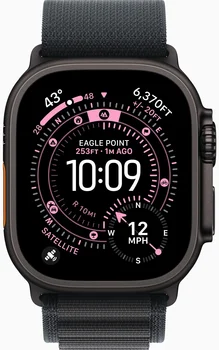 Смарт-годинник Apple Watch Ultra 3 GPS + Cellular 49mm Black Tit. Case w. Black Alpine Loop - Medium (MF0V4)
