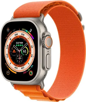 Смарт-годинник Apple Watch Ultra GPS + Cellular 49mm Titanium Case with Orange Alpine Loop - Small (MNHA3/MNHH3)