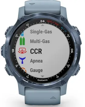 Смарт-годинник Garmin Descent Mk2S Mineral Blue with Sea Foam Silicone Band (010-02403-07)