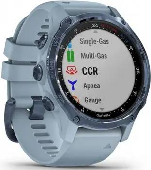 Смарт-годинник Garmin Descent Mk2S Mineral Blue with Sea Foam Silicone Band (010-02403-07)