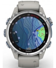 Смарт-годинник Garmin Descent Mk3 43 mm Stainless Steel with Fog Gray Silicone Band (010-02753-04/03)