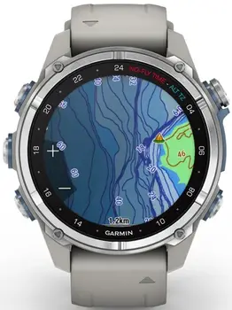 Смарт-годинник Garmin Descent Mk3 43 mm Stainless Steel with Fog Gray Silicone Band (010-02753-04/03)