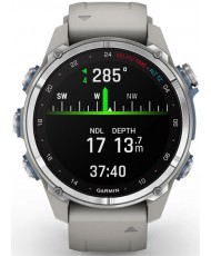 Смарт-часы Garmin Descent Mk3 43 mm Stainless Steel with Fog Gray Silicone Band (010-02753-04/03)