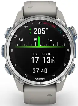 Смарт-годинник Garmin Descent Mk3 43 mm Stainless Steel with Fog Gray Silicone Band (010-02753-04/03)