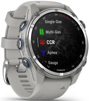 Смарт-годинник Garmin Descent Mk3 43 mm Stainless Steel with Fog Gray Silicone Band (010-02753-04/03)