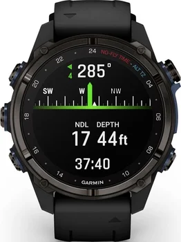 Смарт-часы Garmin Descent Mk3i 43 mm Carbon Gray DLC Titanium w. Black Silicone Band (010-02753-10/11)