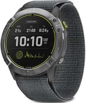 Смарт-годинник Garmin Enduro Steel with Gray UltraFit Nylon Strap (010-02408-00/10)