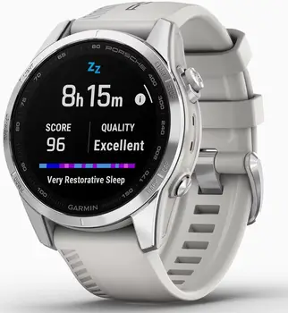 Смарт-часы Garmin Epix Pro Gen 2 Sapphire 42mm Porsche Edition Silver w. Whitestone Band (010-02802-50)