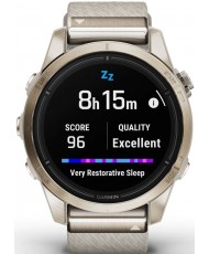 Смарт-часы Garmin Epix Pro Gen 2 Sapphire 42mm Soft Gold w. Cream H. Nylon Band (010-02802-20)