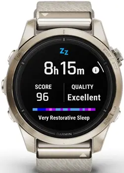 Смарт-годинник Garmin Epix Pro Gen 2 Sapphire 42mm Soft Gold w. Cream H. Nylon Band (010-02802-20)