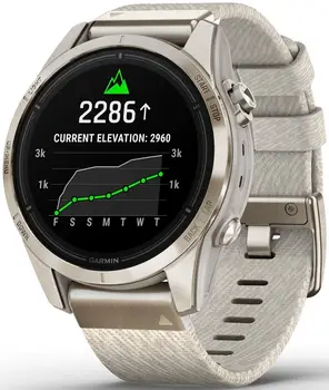 Смарт-годинник Garmin Epix Pro Gen 2 Sapphire 42mm Soft Gold w. Cream H. Nylon Band (010-02802-20)