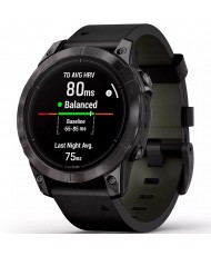 Смарт-часы Garmin Epix Pro Gen 2 Sapphire 47mm Carbon G. DLC Tit. with B. Leather Band (010-02803-30)