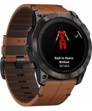 Смарт-часы Garmin Epix Pro Gen 2 Sapphire 51mm Carbon G. DLC Tit. with Chestnut L. Band (010-02804-30)